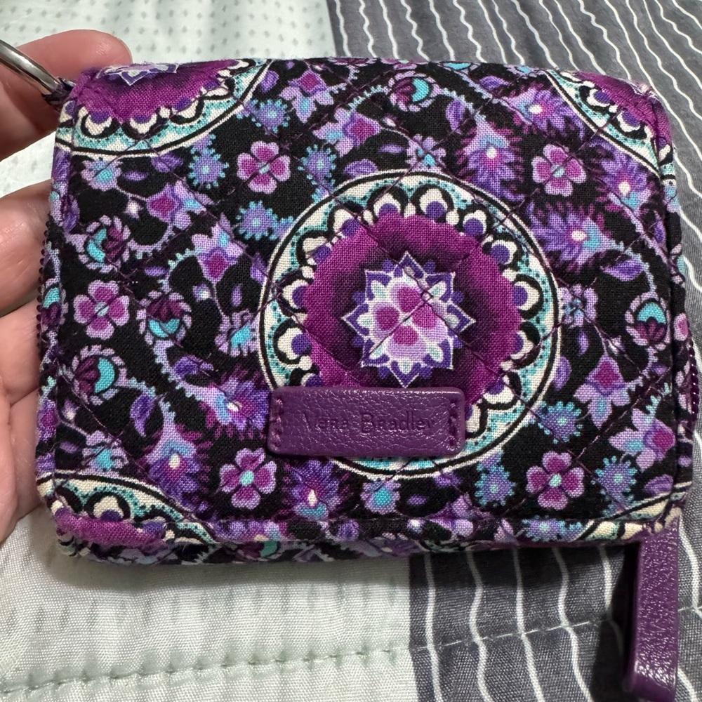 Vera Bradley Purple and Black Quilted Wallet